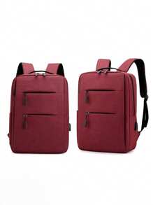 1pc Personalized Men's Business Laptop Backpack, Multi-Color Campus Backpack With Simple Candy Color, Versatile Student Rucksack, Large Capacity Embroidered Letter Schoolbag, Lightweight Waterproof Zipper Bag, Student Travel Pack, Suitable As A Back-To-School Gift For Teenage Girls, College, Junior High, High School, Outdoor, Travel - Multicolor - View 12