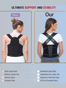 Correa ajustable unisex, diseño cómodo y transpirable, mejora la confianza corporal, ligero y flexible, ideal para uso diario, oficina, deportes y fitness
