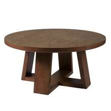 Ezra Coffee Table, Walnut Finish, Round