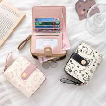 短款女士钱包 简约小猫图案零钱包 多功能卡包 多卡位钱包 零钱包 钱包 迷你钱包 小钱包 可爱钱包 - 彩色 - 查看 3