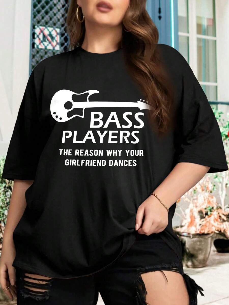 Bass Player - Bass Players The Reason Your Girlfriend Dances! (Bass Guitar Lover Musician Plus Size) - màu đen - Xem 1