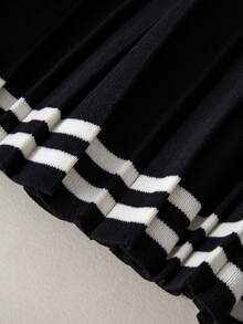 Spring Summer Short Women Fashion Mini Knit Skirt - Black - View 7