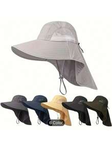 1pc Fashionable Bucket Hat UV Protection Sun Hat With Removable Mask For Outdoor Activities, Fishing, Hiking Ski Masks - Multicolor - View 13