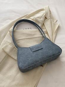 Túi xách thời trang, Túi đeo nách Niche, Túi đi làm thời trang mới, Túi Baguette, Túi đeo vai đa năng - Màu xanh lam - Xem 5