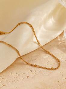 1 pièce Bracelet de cheville en acier inoxydable plaqué or 18 carats, convient pour le port quotidien, les voyages et les vacances des femmes
