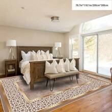 [Respaldo acolchado de terciopelo de cristal, grosor de 5 mm] 1 Alfombra con patrón geométrico floral - Impermeable, antideslizante, absorbente, lavable, suave y cómoda. Adecuada para cocina, sala de estar, dormitorio, pasillo, baño, lavandería - Fácil de limpiar, alfombra, decoración del hogar, decoración del baño del hogar, alfombra de exterior, felpudo, decoración de otoño, accesorios de baño, regreso a la escuela