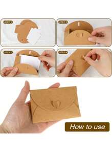 20套牛皮纸信封套装，心形迷你信封和空白卡片，适合DIY、礼品卡、办公信封、婚礼请柬、节日贺卡、感谢信 - 彩色 - 查看 4