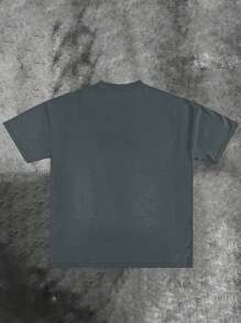 (220g Pure Cotton T-Shirt)  Men's Summer Round Neck Short Sleeved Casual Pure Cotton Print CALL ME IF YOU NEED MONER - Army Green - View 2