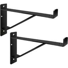 Heavy Duty Shelf Brackets 16 Inch, Industrial Wall Brackets With Lip Metal Storage Brackets Outdoor/Indoor Include Screws 2 Pack Black - 黑色 - 查看 1
