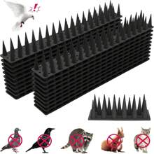 Bird Deterrent Spikes For Outdoor, Deterrent For Pigeons Birds And Squirrel Cat Raccoon Animals For Fences And Roofs To Keep Birds Away (Black) - Black - View 11
