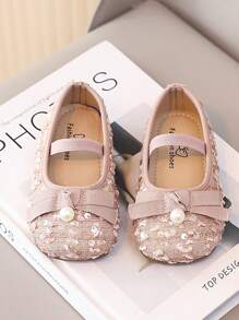 1 Pair Girls' Soft Bottom Princess Loafers, 2026 New Summer Children Fashion Small Leather Casual Flat Shoes, Suitable For Spring & Autumn - Pink - View 2