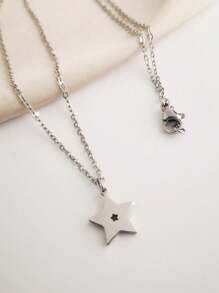 1 件不锈钢简约星形吊坠项链