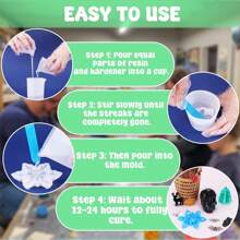 Epoxy Resin AB Glue 1.34oz/6.76oz/16.91oz/33.81oz - New Crystal Clear Coating Kit, Non-Yellowing No Bubbles Self-Leveling Easy Mix 1:1 Ratio, 2 Part Casting Resin For Art, Craft, Jewelry Making, River Table, DIY Gifts - Clear - View 8