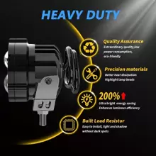 2 piezas Faros Auxiliares De Lupa Doble Color Luz Con Interruptor Para Auto y Moto - Negro - Ver 4