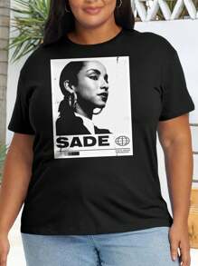 Sade 90s Vintage Minimalist Fan Art Oversize Women T-Shirt Diamond Life R B Sade Adu (Big Sizes Available) - Black - View 1
