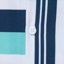 撞色几何印花翻领夏威夷衬衫，男士短袖纽扣沙滩衬衫，适合度假或送给男友的礼物