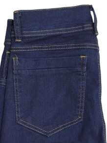 Pantalon de mezclilla corte recto slim para caballero - Azul Marino - Ver 7