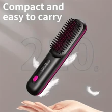 便携式无线直发梳，USB 充电，三种温度设置，防烫，非常适合居家办公旅行日常使用，是送给女士的礼物。 - 彩色 - 查看 6