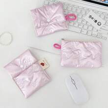 Bow Tie Zipper Coin Purse, Women's Sanitary Pad Storage Bag, Multi-Function Student Portable Storage Pouch - Multicolor - View 2