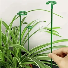10 件装花园支撑桩 - 塑料/玻璃纤维植物和花卉保护器，用于保护兰花和蝴蝶的生长，必不可少的草坪护理工具