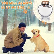 Botella conmemorativa de pelo de mascota para gatos, perros, peces, pájaros - Conmemoración de pelo de mascota, memorial temático de perro, gato, pájaro, pez, urna conmemorativa de mascota (cuerda y almacenamiento DIY en la botella por defecto), decoración del hogar, adorno interior, decoración del jardín, altamente conmemorativo, artesanía de vidrio hecha a mano