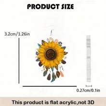 1 paire Boucles d'oreilles pendantes élégantes en acrylique motif tournesol pour femme, délicates boucles d'oreilles pendantes florales, légères et à la mode, double face, couleurs vives, style bohème, cadeau raffiné pour femme, festivals, été