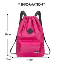 Student Backpack Women Bags Waterproof School Bag Fashion Drawstring Travel Bag INS Large Capacity - Pink - View 6