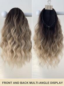 14-Inch Short Natural Wave Ombre Color Ponytail Hair Extensions, Heat-Resistant Synthetic Fiber, Suitable For Women To Wear For Parties And Daily Use - Brown Ombre - View 7