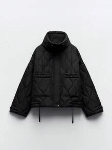 Plus Size Winter Coats - màu đen - Xem 7