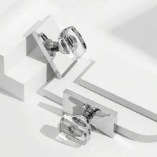 Crystal Glass Passage Door Knobs Interior, Modern Polished Chrome Door Knobs Heavy Duty For Closet Hallway