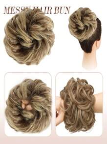 1pc Synthetic Hair Bun Extensions Messy Curly Elastic Hair Scrunchies Hairpieces Synthetic Chignon Donut Updo Hair Pieces For Women - Multicolor - View 6