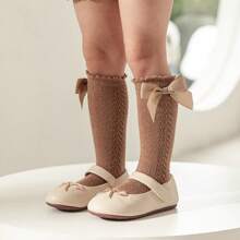 Girls' Simple Bow Design Mid-Calf Socks