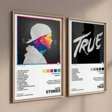 1 szt. Pop Stories Music Album Cover Plakaty Klasyka Piosenkarz Avicii Zdjęcia Do Pokoju Bar Malarstwo Na Płótnie Wydrukuj Sztukę Dekoracja Ścienna Do Domu Prezenty Płótno Dekoracja Ścienna Płótno Plakat Mural Nadaje Się Do Sypialni, Sztuki Muralowej Biuro I Dekoracja Salonu