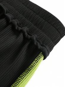 2pcs Men's Sports Patchwork Quick-Dry Set, Spring/Summer - Black - View 7