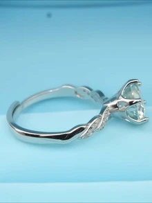 女士 925 纯银锆石承诺戒指 | 闪亮可调节精致珠宝礼物，适合情人节、周年纪念日、生日和婚礼 | 防过敏可堆叠爱情戒指，适合情侣、她、女朋友、妻子 | 浪漫约会之夜、海滩度假、新娘送礼会配件 | 精致镀玫瑰金设计，彰显日常优雅