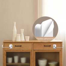 1pc Multifunctional White Cabinet Door Lock, Drawer Lock, Window Lock, Includes 2 Keys And Screws