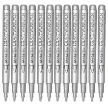 6入組筆刷頭硬頭金屬顏料記號筆，金銀色永久藝術記號筆，適用於漫畫手工藝品剪貼簿文具用品 - 彩色 - 查看 13