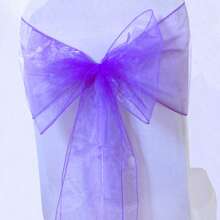 10pcs Voile Chair Back Decorative Ribbons, Organza Bowknot Chair Decorations, Suitable For Christmas, Halloween, Weddings, Parties, Outdoor Events, 18cm Wide, 275cm Long, DIY To Create Butterfly Shapes, Voile Sheer Fabric Chair Back Decorations For Festivals, Graduations, Party Backdrops, Gifts, Packaging