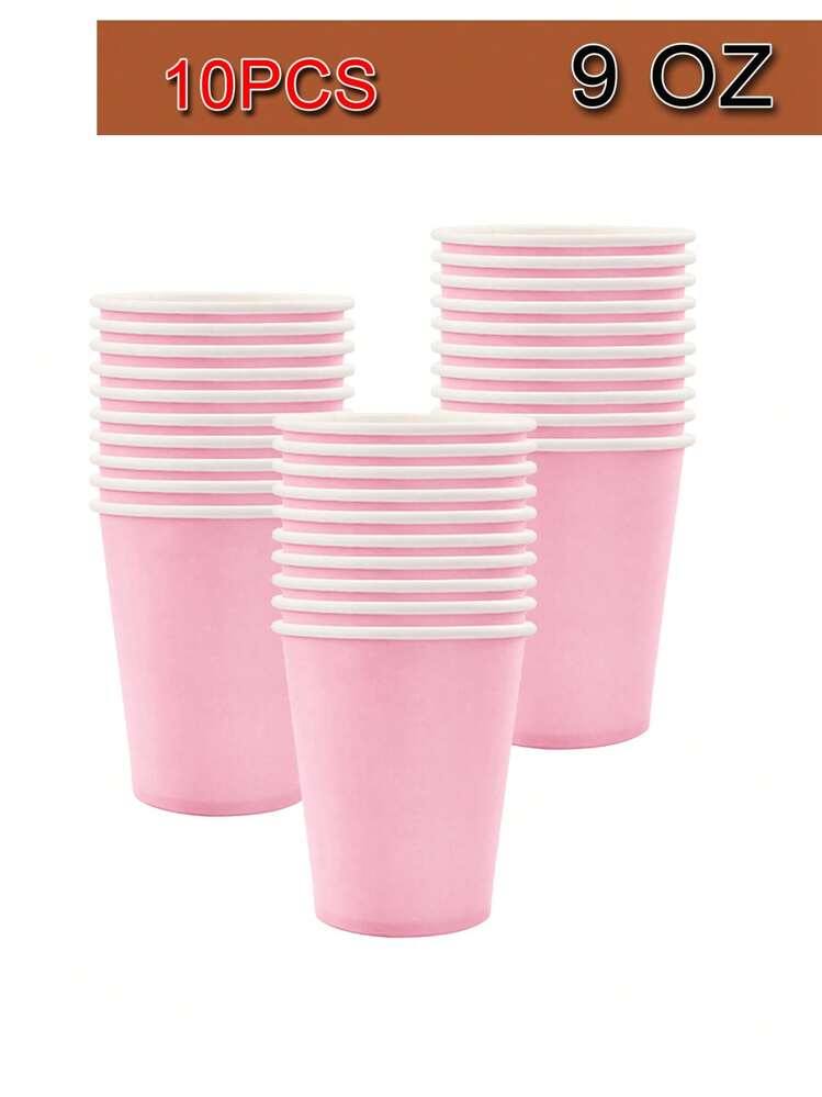 10pcs/Pack 9oz Disposable Paper Cups, Paper Coffee Cups, Disposable  Drinking Cups, Hot & Cold Beverage Paper Cups, Suitable For Holding Hot  Water, Juice, Ideal For Parties, Picnics, Holidays, Birthdays, Bridal  Showers, Available
