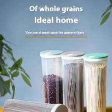 Round Pasta Storage Container, Kitchen Organizer Box For Storing Noodles, Grains, Airtight Sealed Canister, Suitable To Use In Kitchen, Kitchen Storage Goods