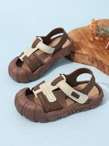 1 par de sandálias infantis unissex da moda, fecho de , adequadas para esportes, atividades ao ar livre, festa, casamento