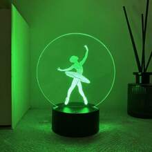 1pc Personalizado 3D Bailarina Luz Noturna Lâmpada Com Nome Personalizado, Amante Da Dança Do Balé Presente Comemorativo, Iluminação Decorativa Atmosfera