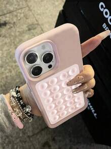 1pc Pink Personalized All-Inclusive Tpu Case Compatible With IPhone 16 15 14 13 12 11promax - Hot Pink - View 3