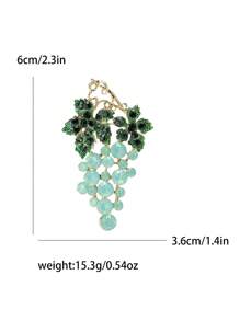 Spilla alla moda con strass a forma di uva per donne, spilla a forma di pianta, accessorio per abiti e vestiti, ideale come regalo per feste e banchetti