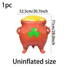 قطعة واحدة، قاعدة طولها 61.2 بوصة تمثال التوأم الأيرلندي، وكيس صرف عملة ورقة التفاؤل بشكل 3D بارتفاع 28 بوصة، بالون مطبوع بشعار ، ديكور أيرلندي أخضر محظوظ، ديكور عيد، ديكور احتفالي، ديكور منزلي، ديكور حديقة - متعدد الألوان - مشاهدة 5