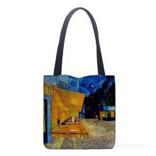 Nueva Bolsa de Mano de Pintura al Óleo de Van Gogh, Bolsa de Viaje de Arte Retro, Bolsa de Compras Portátil para Mujeres, Bolso de Mano Plegable de Alta Calidad para Damas - Verde - Ver 2