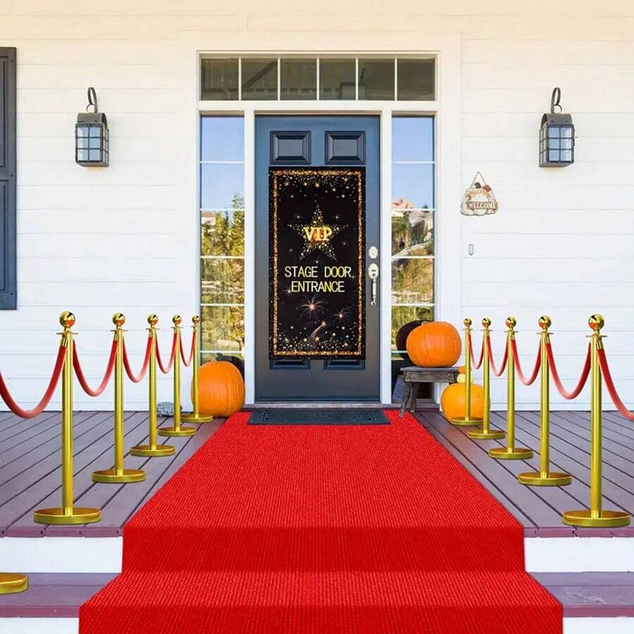 1 pieza Alfombra roja de decoración de fiesta de cumpleaños, Navidad, boda, inauguraciones de tienda, ceremonias, exposiciones y otras celebraciones - Alfombra roja desechable para recepción y acceso