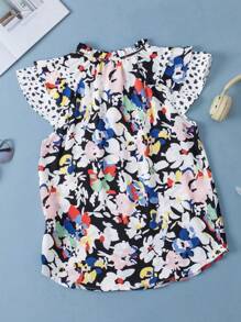 Trang phục mùa hè cho nữ: Áo kiểu boho họa tiết hoa, tay bồng, cổ chữ V buộc dây. - Nhiều màu - Xem 8
