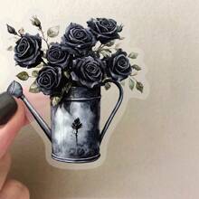 Cartoon Dark Rose Stickers 50pcs, Cartoon Dark Rose Graffiti Stickers For Water Bottles Luggage Cards Envelopes Scrapbook Laptop Party Decoration