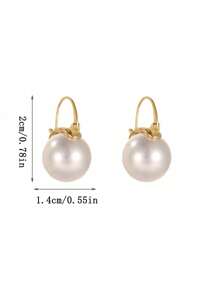 2pcs Fashionable & Elegant Pearl Earrings, Chic Ear Clip Design Suitable For Women Wear To Street, Date, Events
